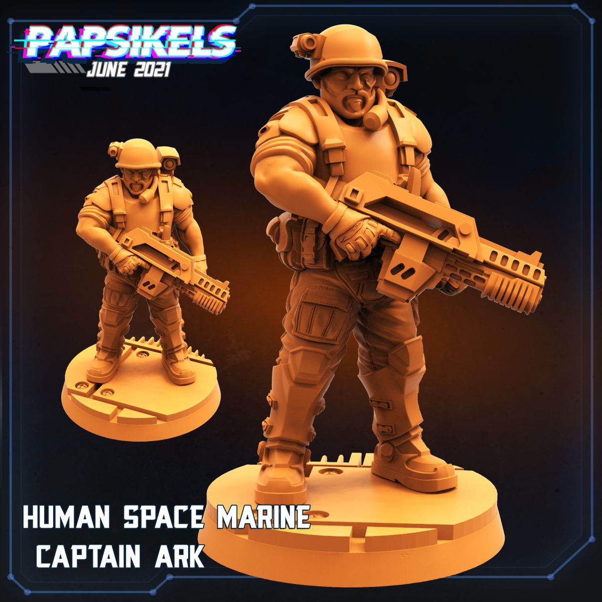 Human Space Marine Captain Ark (Sculpted by Papsikels)