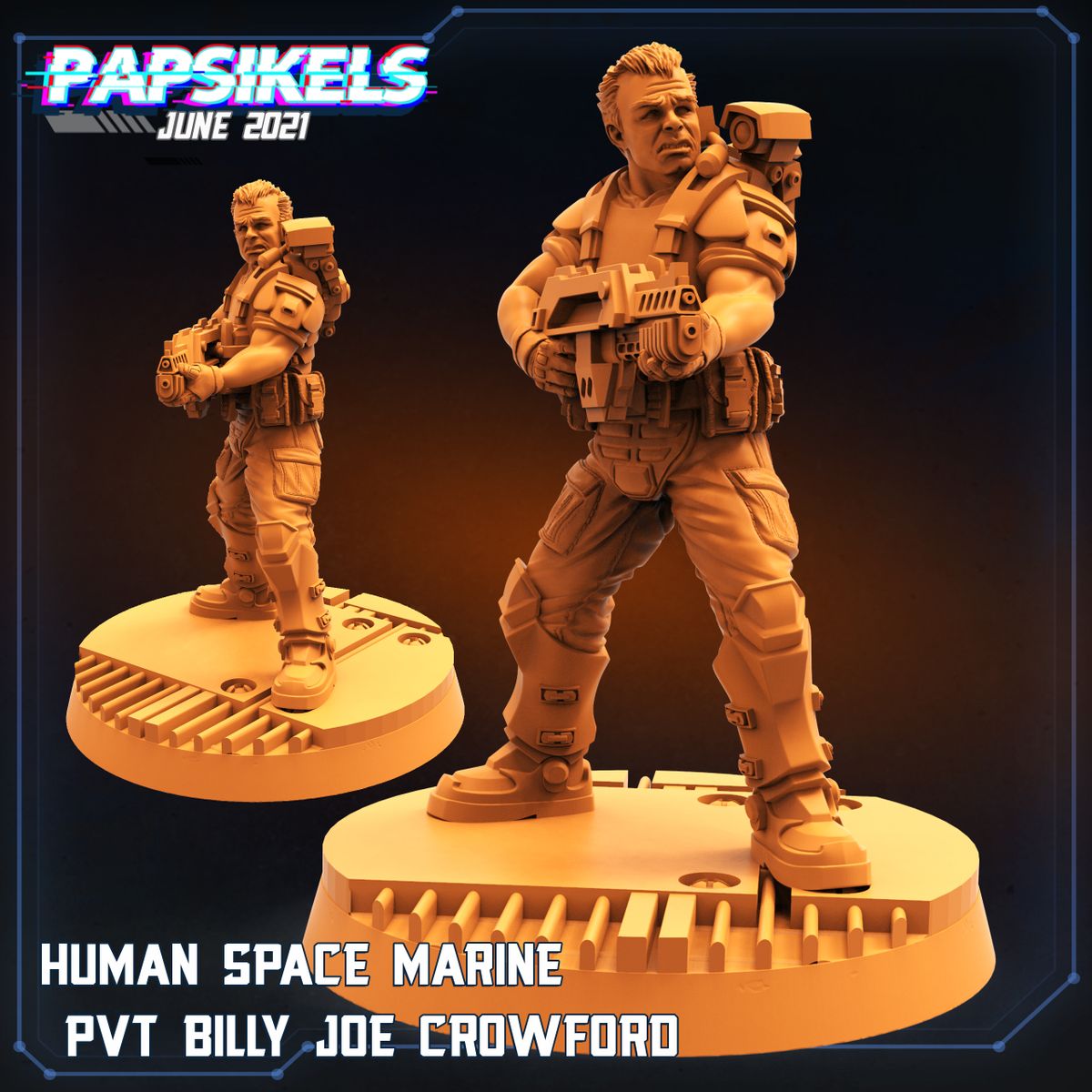Human Space Marine Pvt Billy Joe Crowford (Sculpted by Papsikels)
