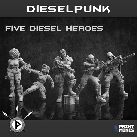 Dieselpunk Heroes (by Print Minis)