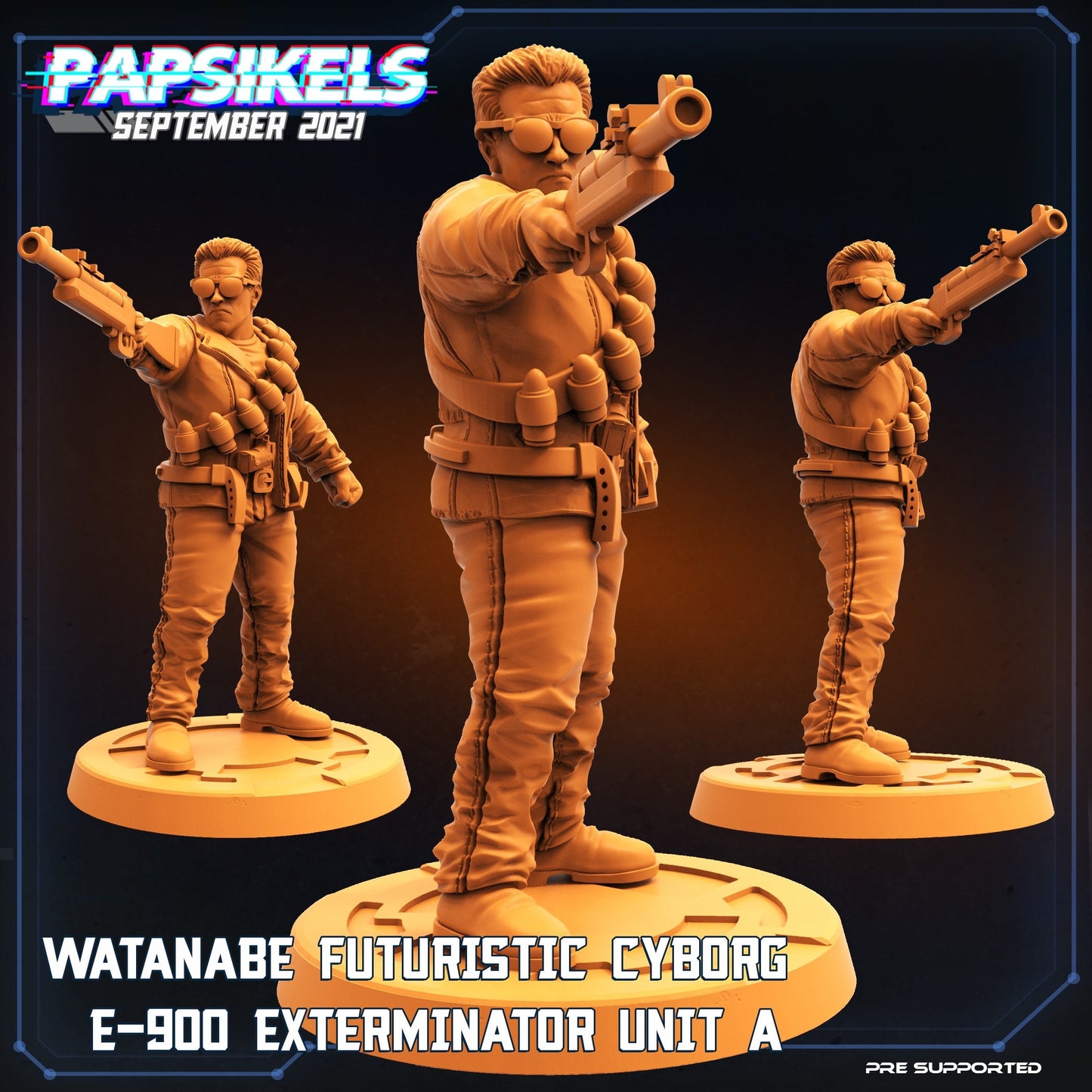 Terminator T800 / Watanabe Futuristic Cyborg E-900 Exterminator (sculpted by Papsikels)