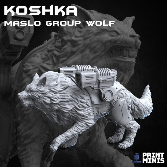 Koshka, Maslo Group’s Wolf - by Print Minis