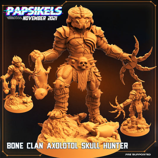 Bone Clan Axolotl Skull Hunter - Alt Predator Warrior (sculpted by Papsikels)