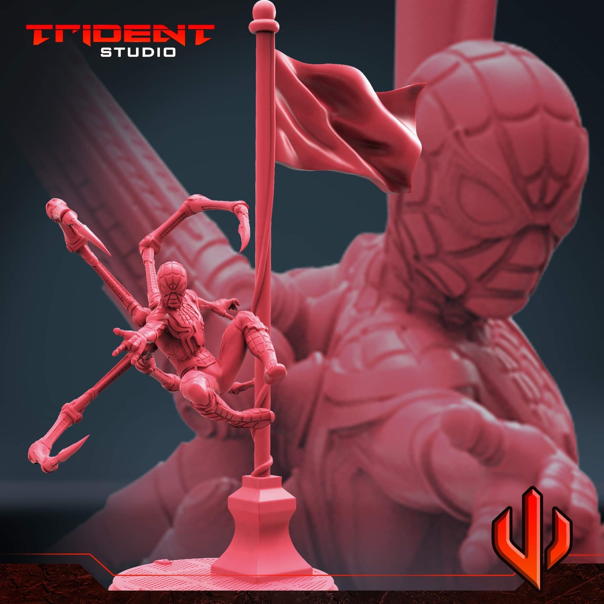 Iron Spider / Spider-Man (Fan art sculpted by Trident Studio) (Crisis Protocol Proxy/Alternative)