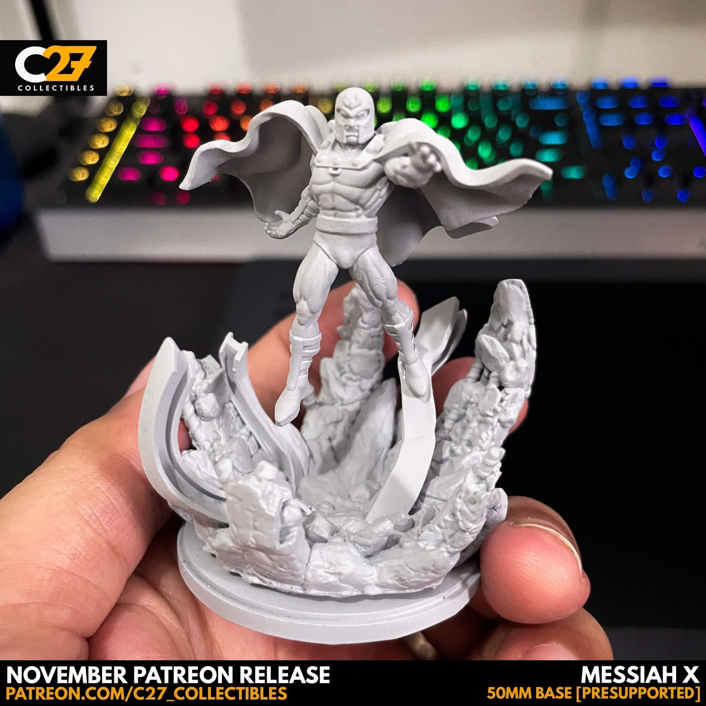 Magneto / Messiah X 40mm miniature (sculpted by C27 collectibles) (Crisis Protocol Proxy/Alternative)