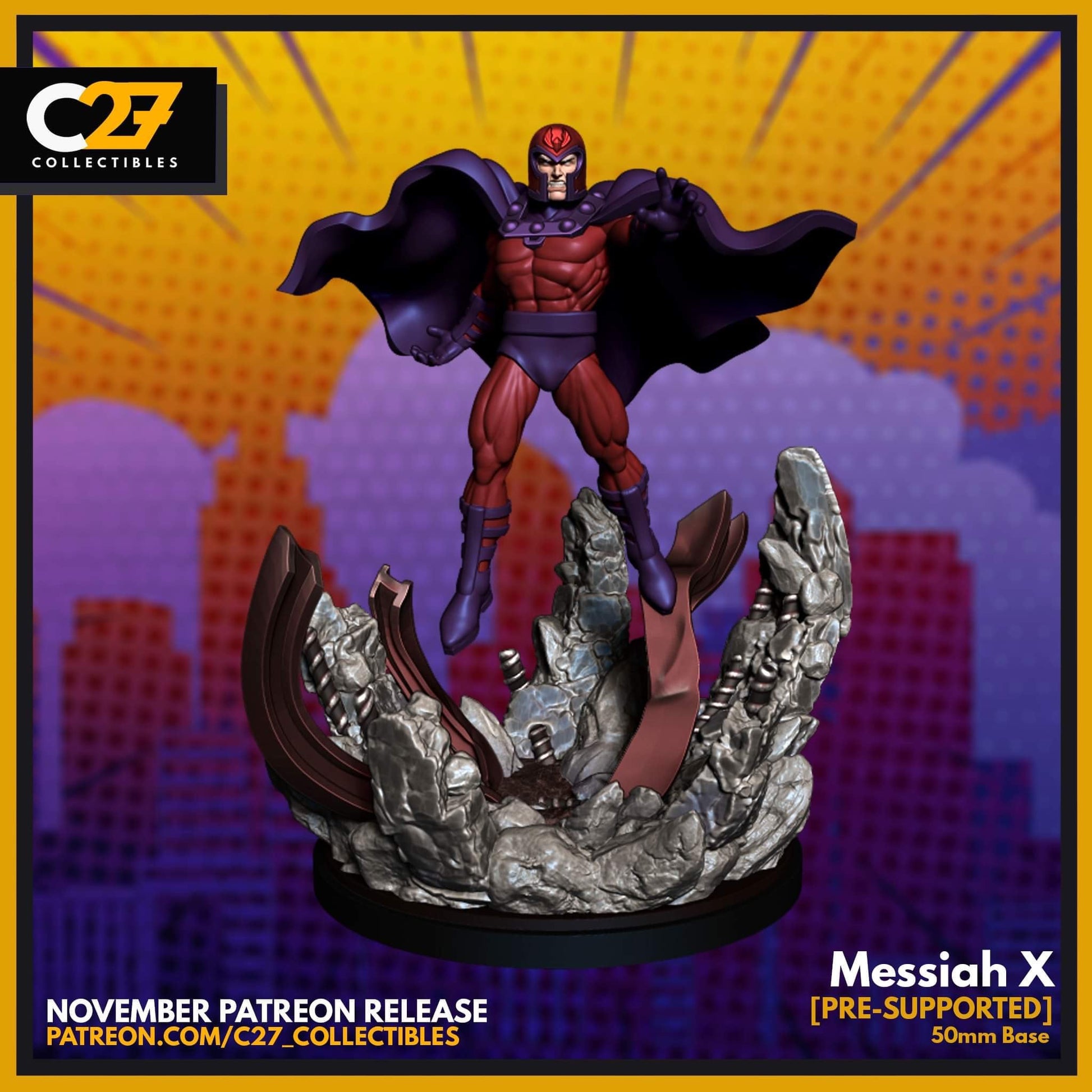 Magneto / Messiah X 40mm miniature (sculpted by C27 collectibles) (Crisis Protocol Proxy/Alternative)