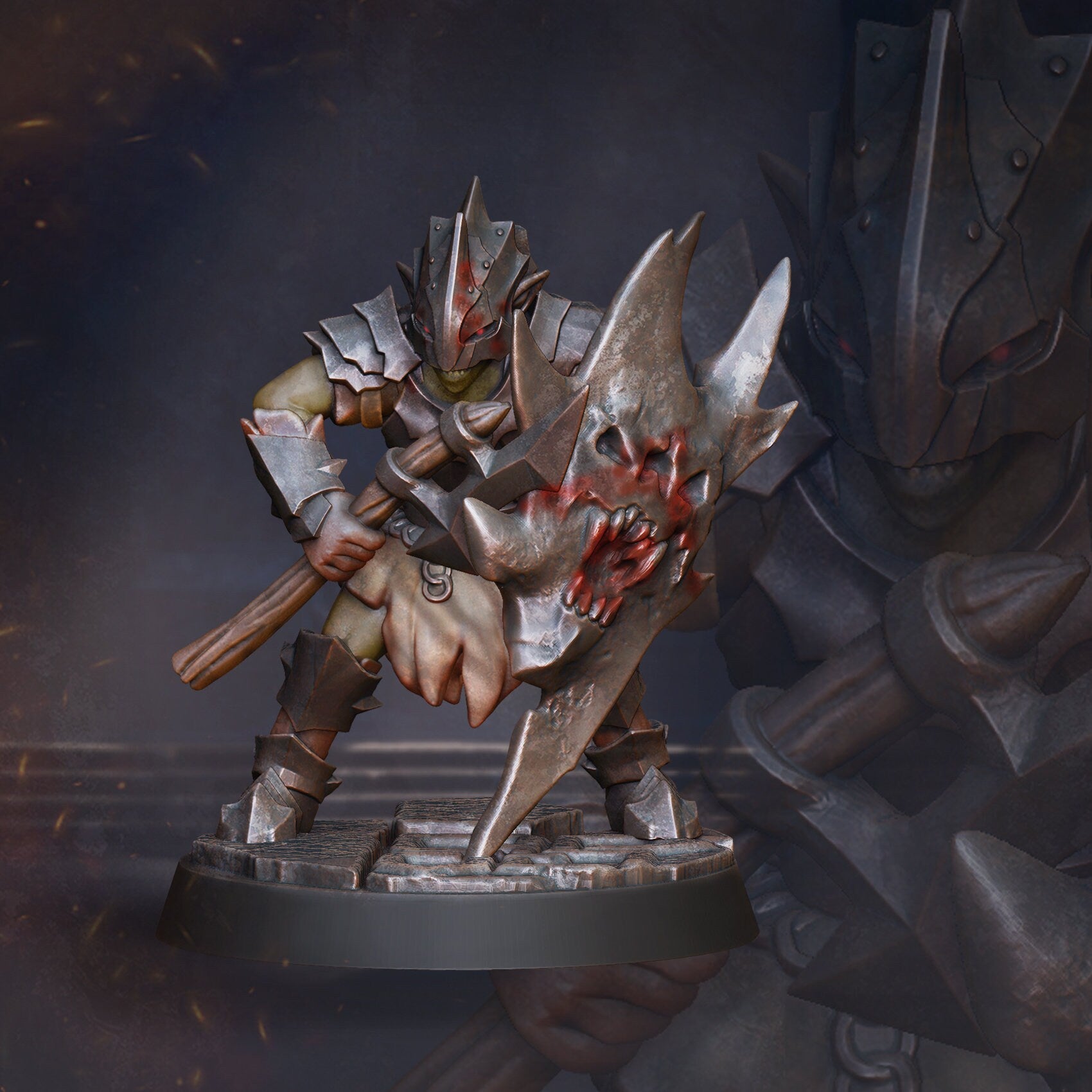 Goblin With Axe and Shield (The Mines - Flames of War Kickstarter)