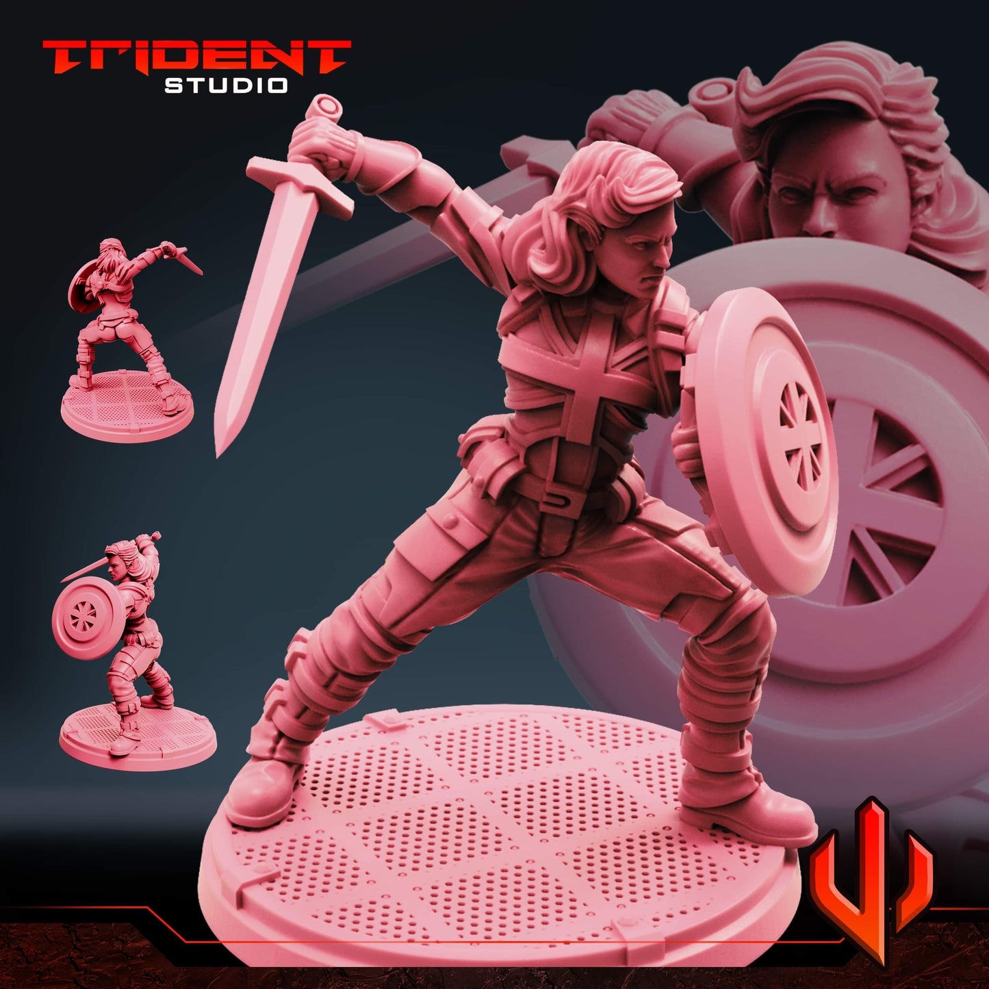 Captain Carter - What If… (Fan art sculpted by Trident Studio) (Crisis Protocol Proxy/Alternative)