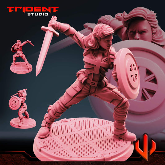 Captain Carter - What If… (Fan art sculpted by Trident Studio) (Crisis Protocol Proxy/Alternative)