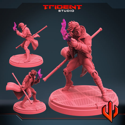 Gambit - Pose A (Fan art sculpted by Trident Studio) (Crisis Protocol Proxy/Alternative)