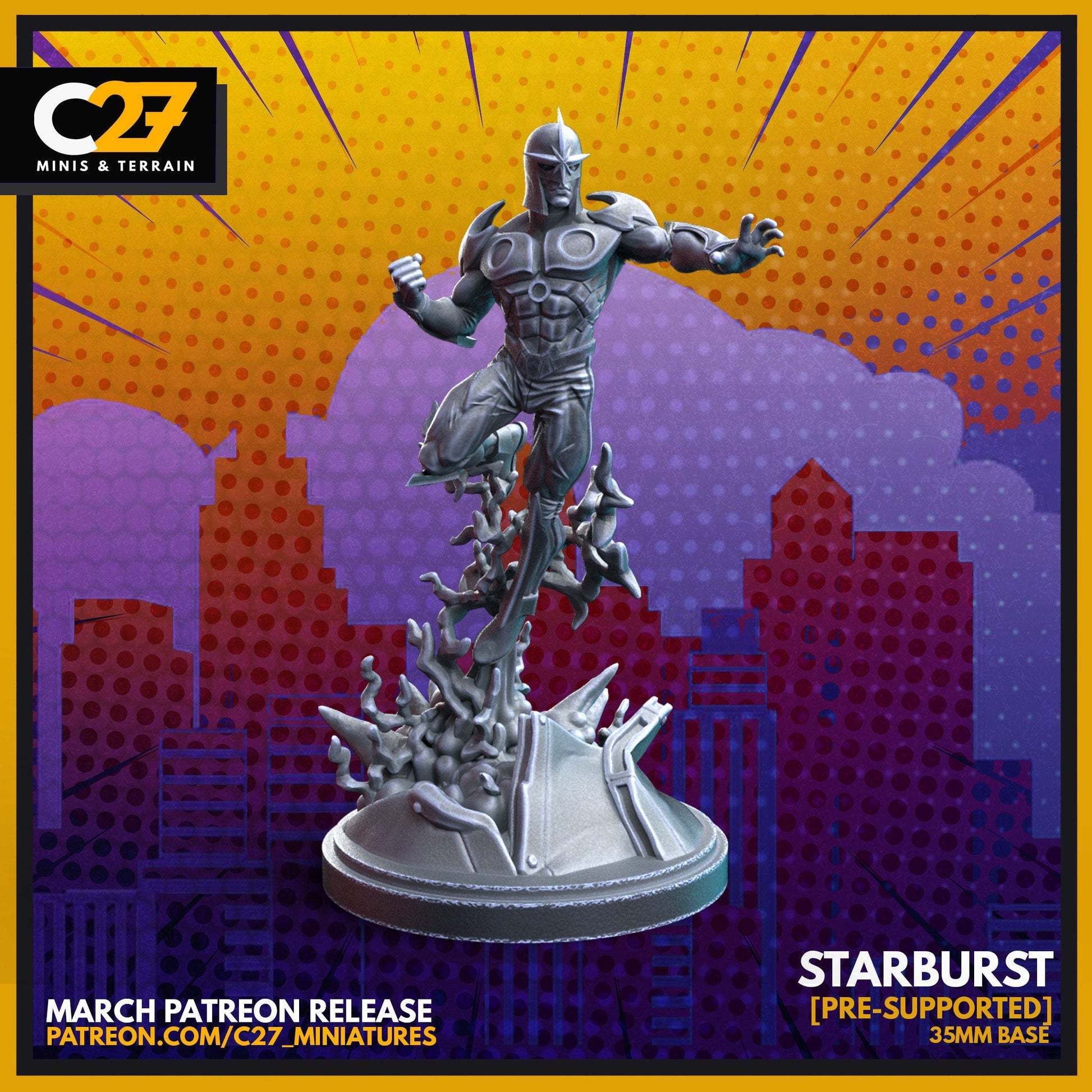 Starburst / Nova 40mm miniature (sculpted by C27 collectibles) (Crisis Protocol Proxy/Alternative)