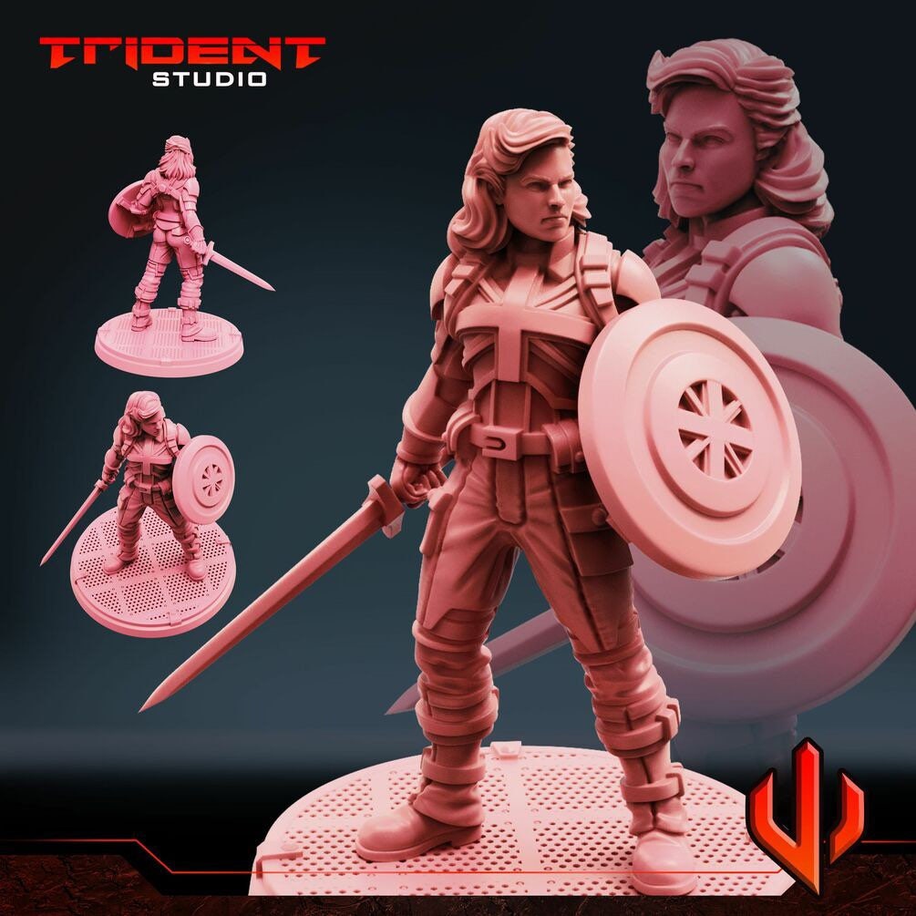 Captain Carter - What If… (Fan art sculpted by Trident Studio) (Crisis Protocol Proxy/Alternative)