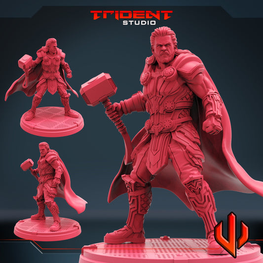 Thor with Mjolnir (B) (Fan art sculpted by Trident Studio) (Crisis Protocol Proxy/Alternative)
