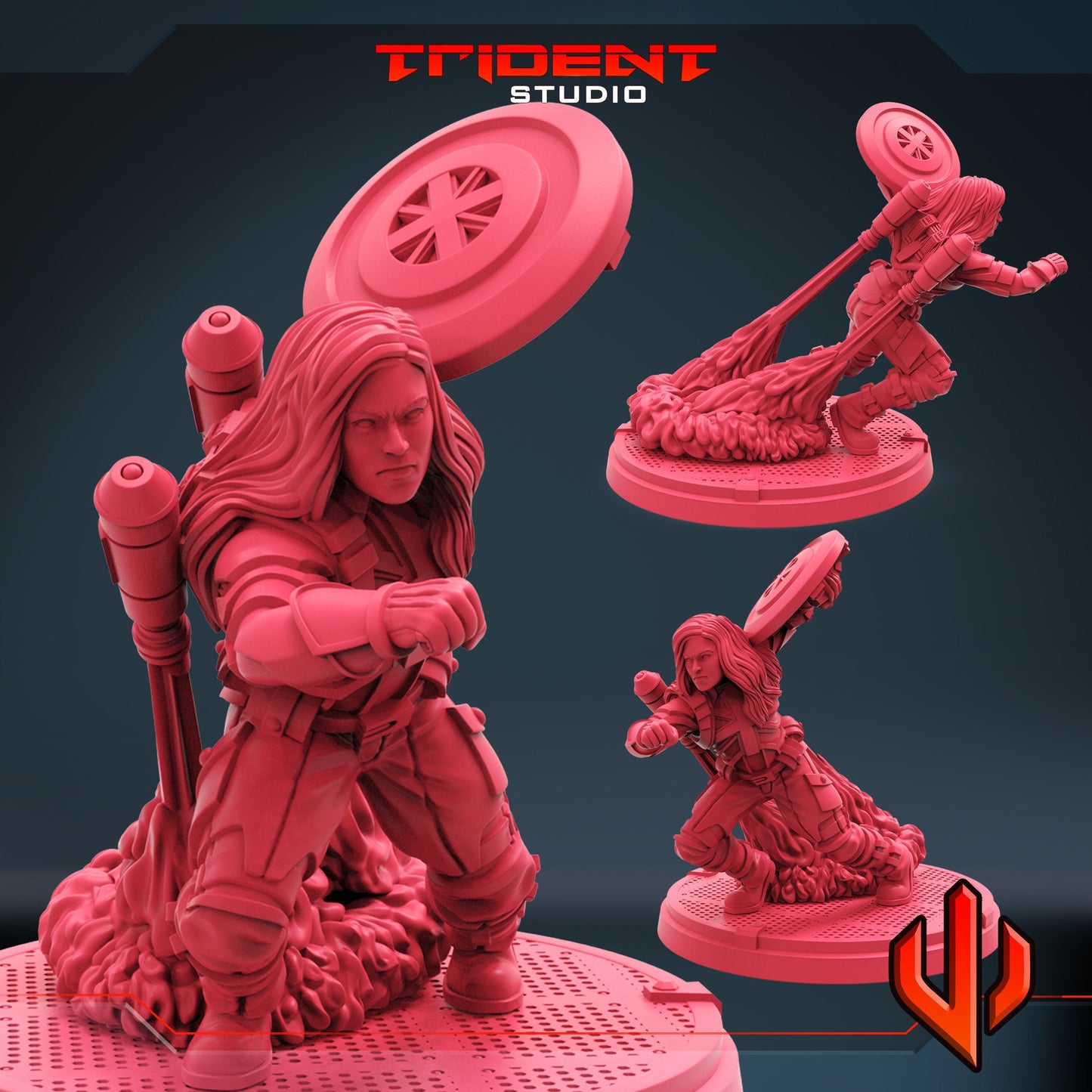 Captain Carter D (Fan art sculpted by Trident Studio) (Crisis Protocol Proxy/Alternative)