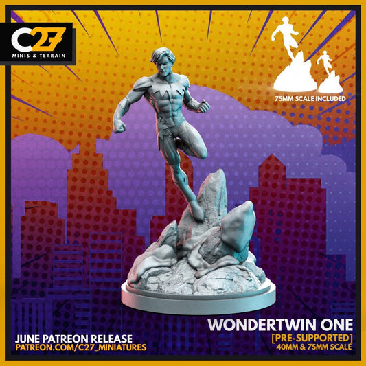 Northstar / Wondertwin One 40mm miniature (sculpted by C27 collectibles) (Crisis Protocol Proxy/Alternative)