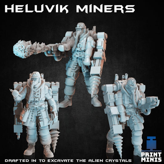 Heluvik Miners - 3 characters - Expedition Collection (by Print Minis)
