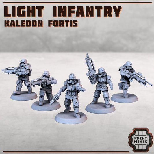 Light Infantry - Kaledon Fortis Army (set of 5) by Print Minis