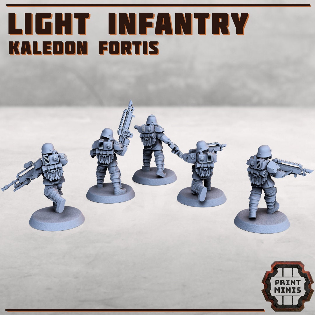 Light Infantry - Kaledon Fortis Army (set of 5) by Print Minis