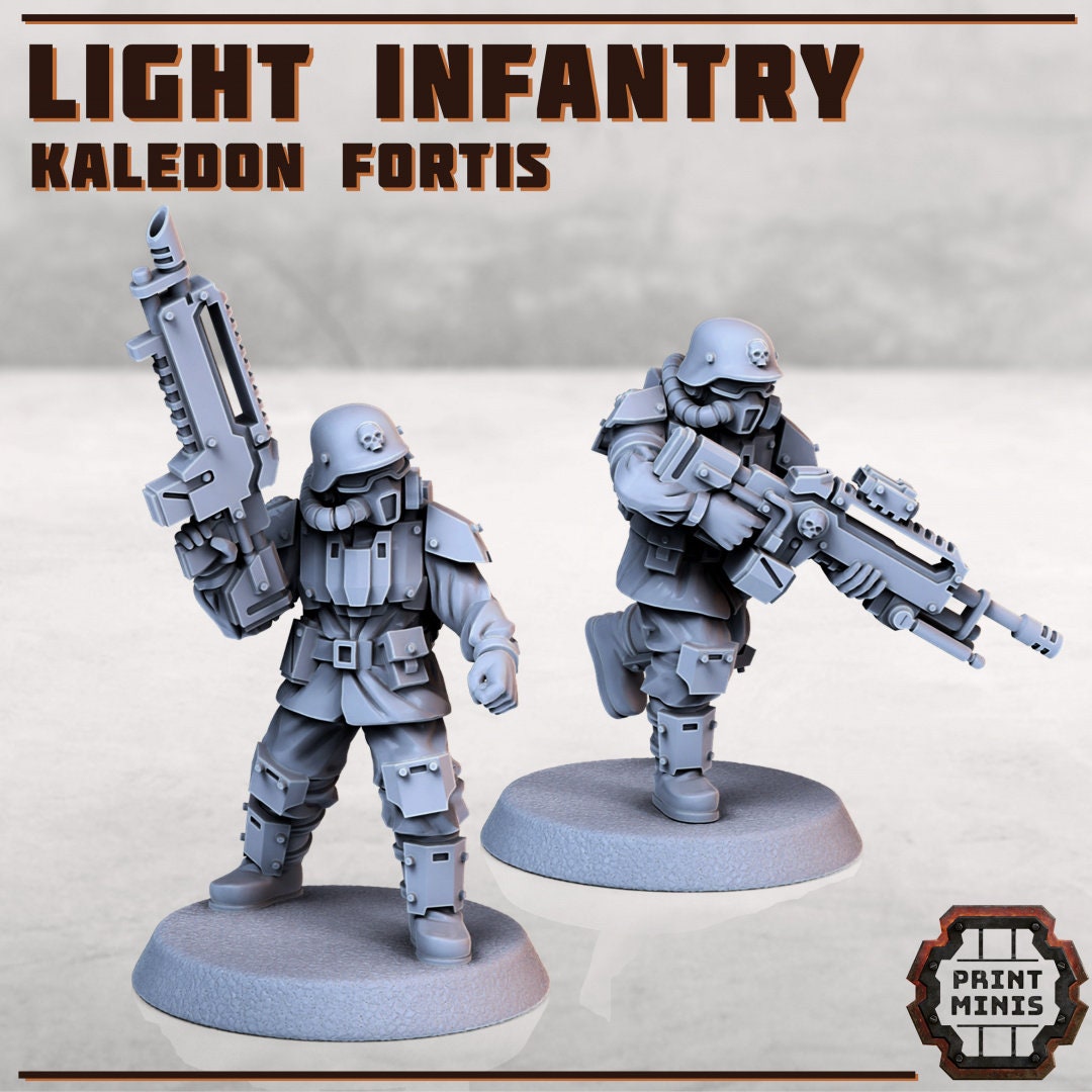 Light Infantry - Kaledon Fortis Army (set of 5) by Print Minis