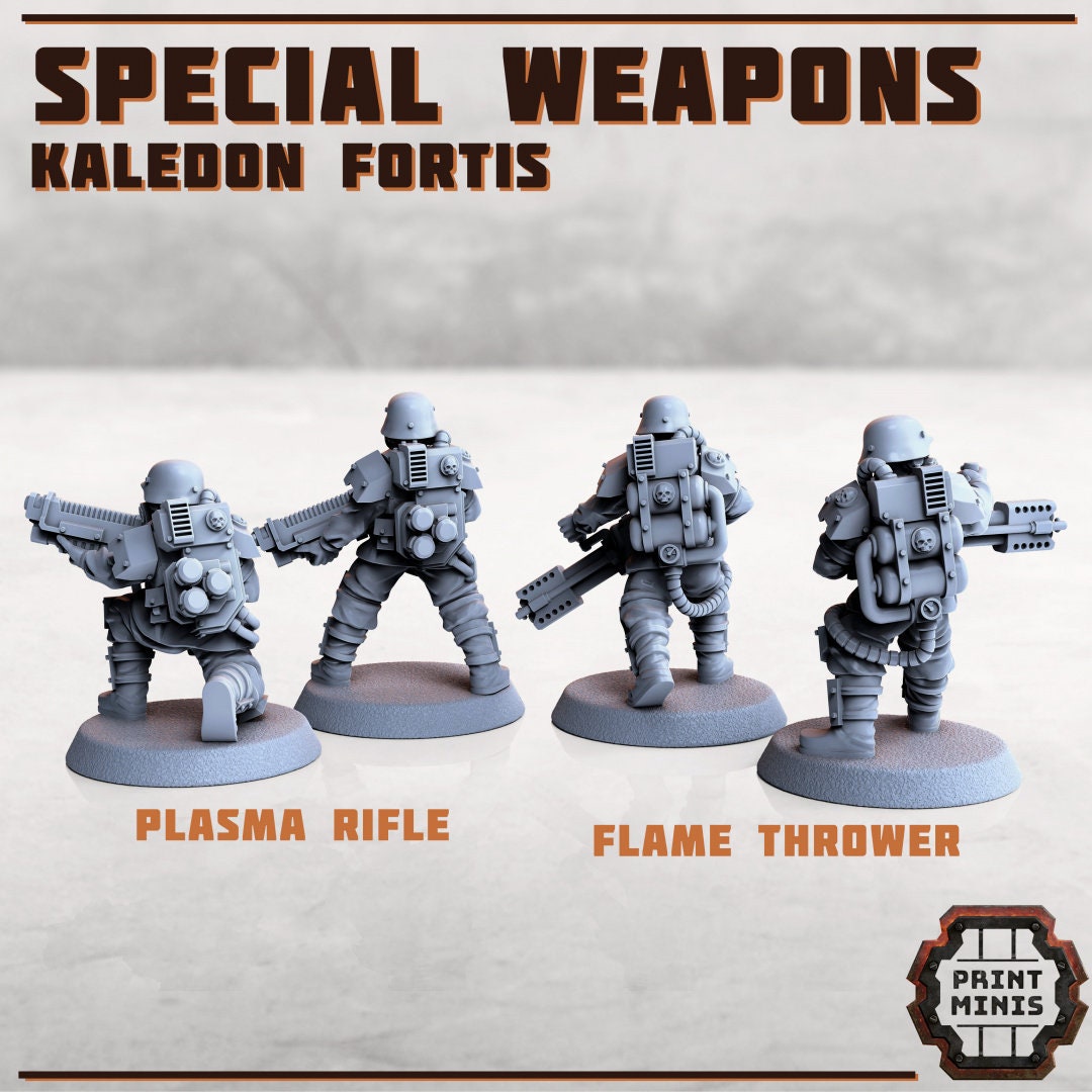 Special Weapon Troops - Kaledon Fortis Army (set of 4) by Print Minis