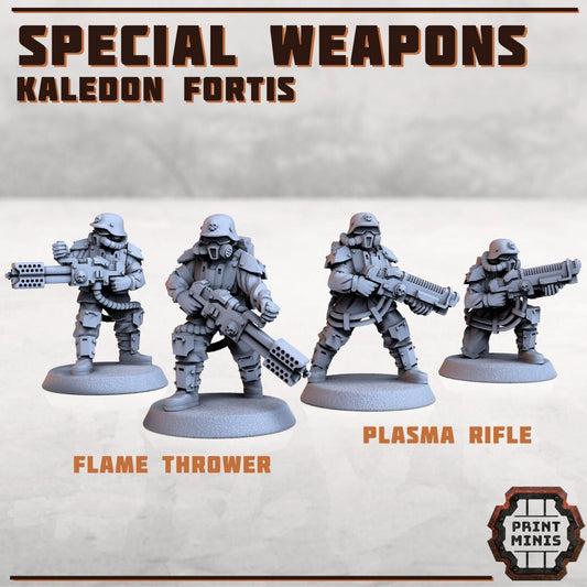 Special Weapon Troops - Kaledon Fortis Army (set of 4) by Print Minis