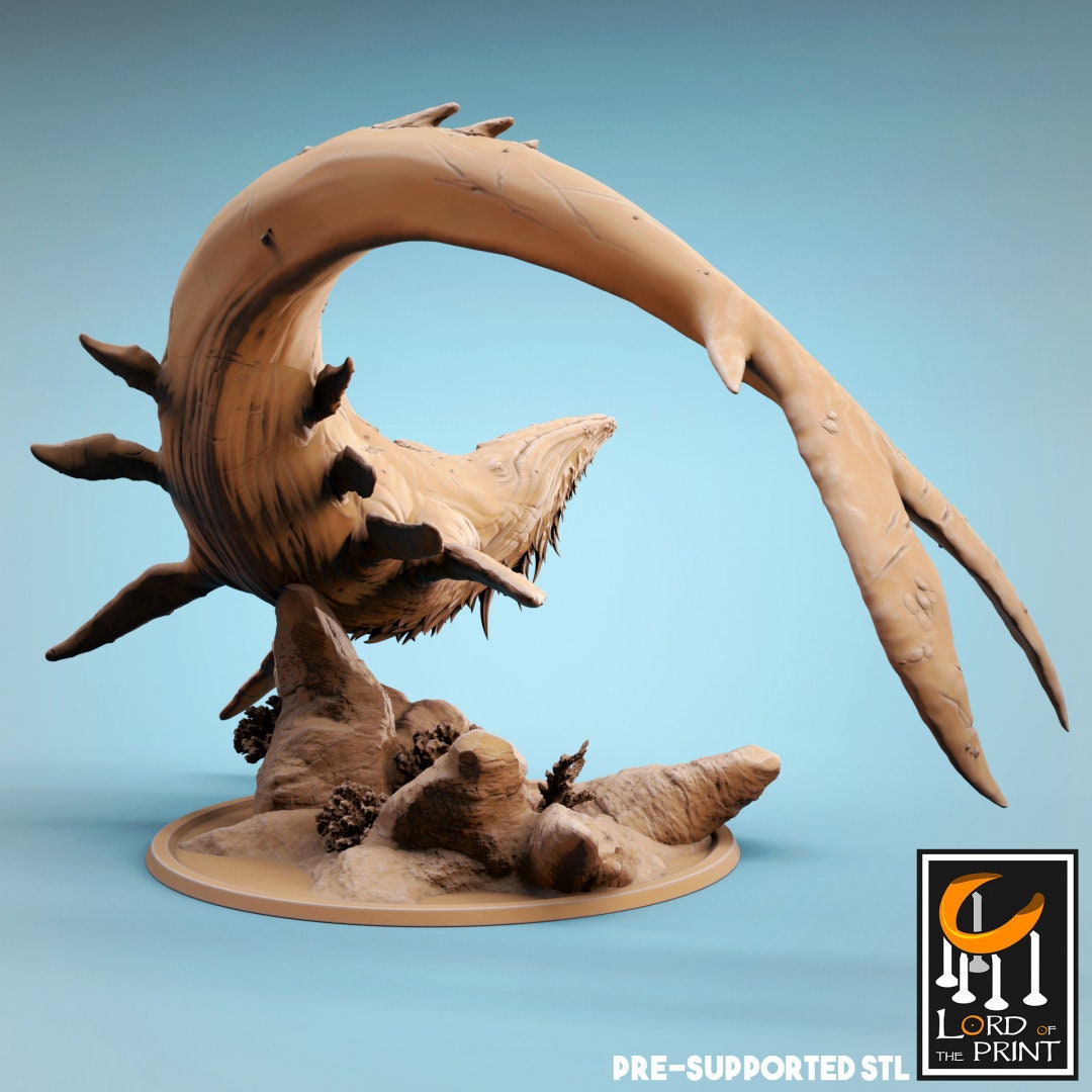 Bearded Whale - Swimming (Sculpted by Lord of the Print)