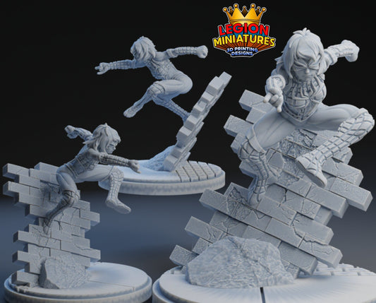 Ashley Barton - Spider Woman Fan Art 40mm Miniature (Sculpted by Legion Miniatures) (Crisis Protocol Proxy/Alternative)