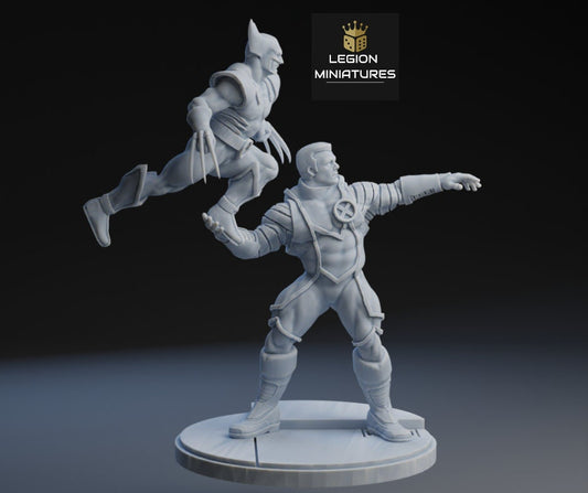 Colossus & Wolverine Fan-Art 40mm Miniature (Sculpted by Legion Miniatures) (Crisis Protocol Proxy/Alternative)