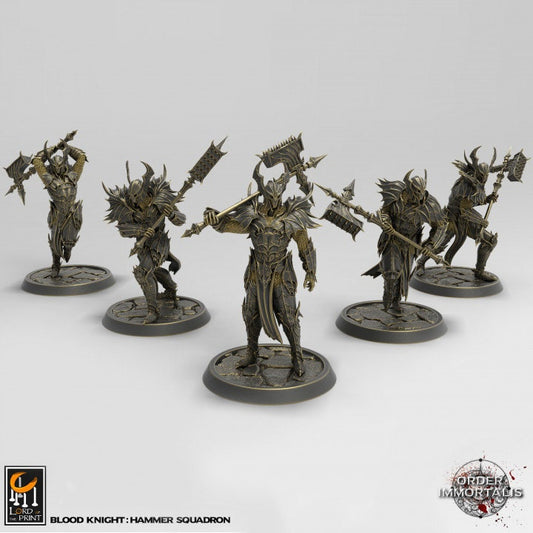 Bloodknight Squad with Hammers (Set of 5) - (Sculpted by Lord of the Print)