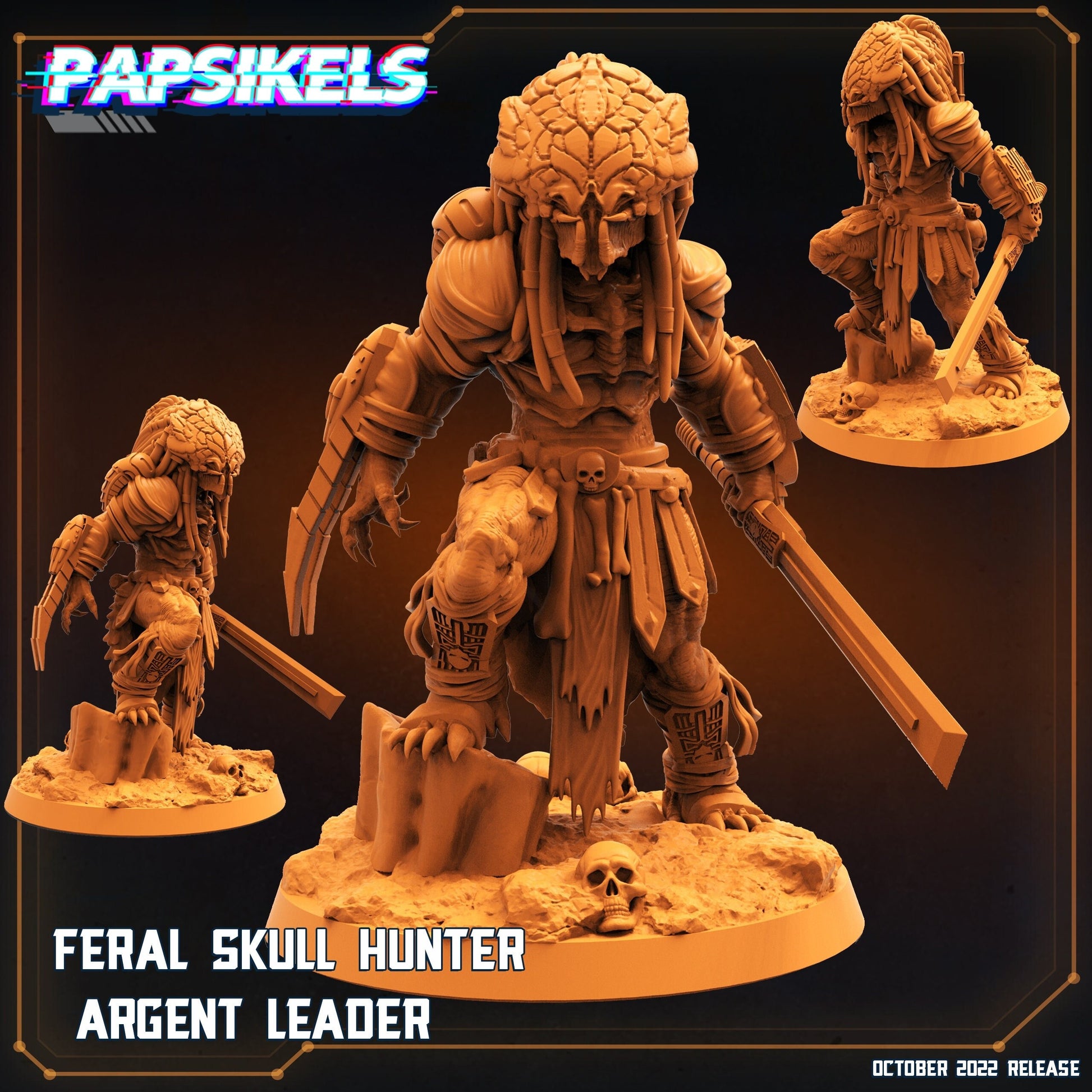 Feral Skull Hunter Argent Leader - Predator Fan Art (sculpted by Papsikels)
