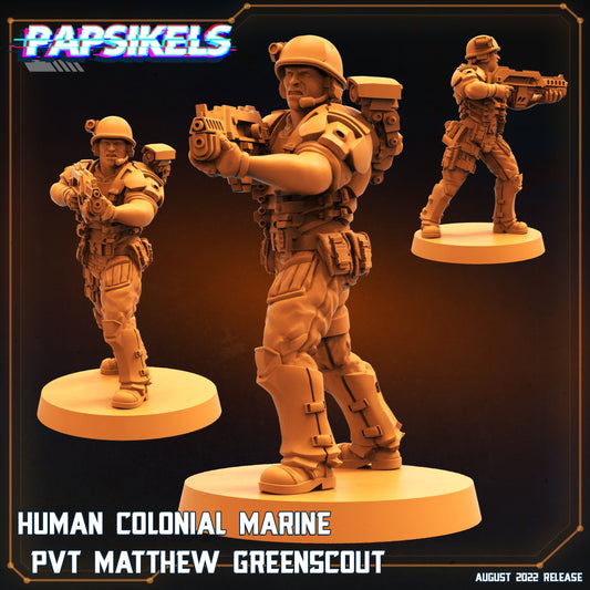 Human Colonial Marine Pvt Matthew Greenscout (sculpted by Papsikels)
