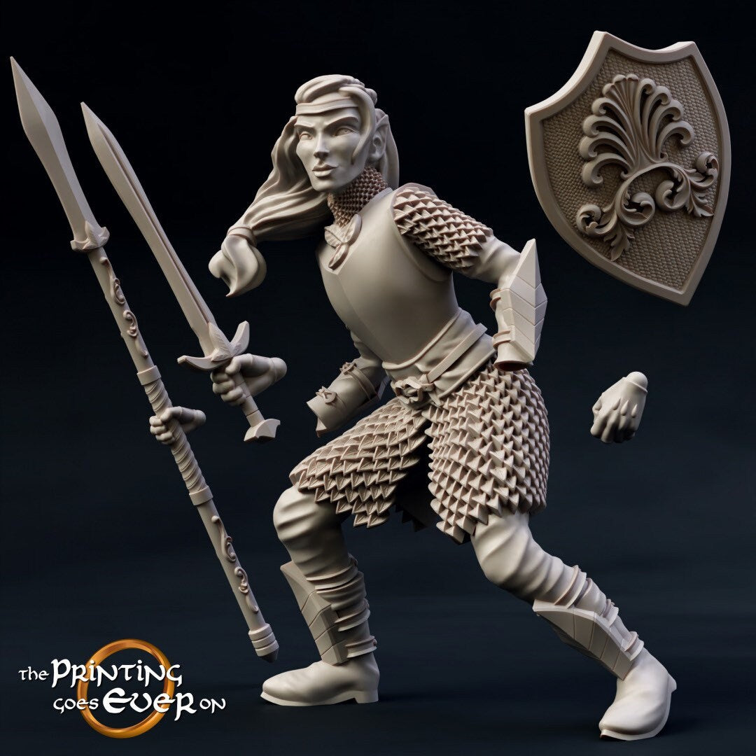 Brightwood Elf Warband (sculpted by Print Goes Ever On)