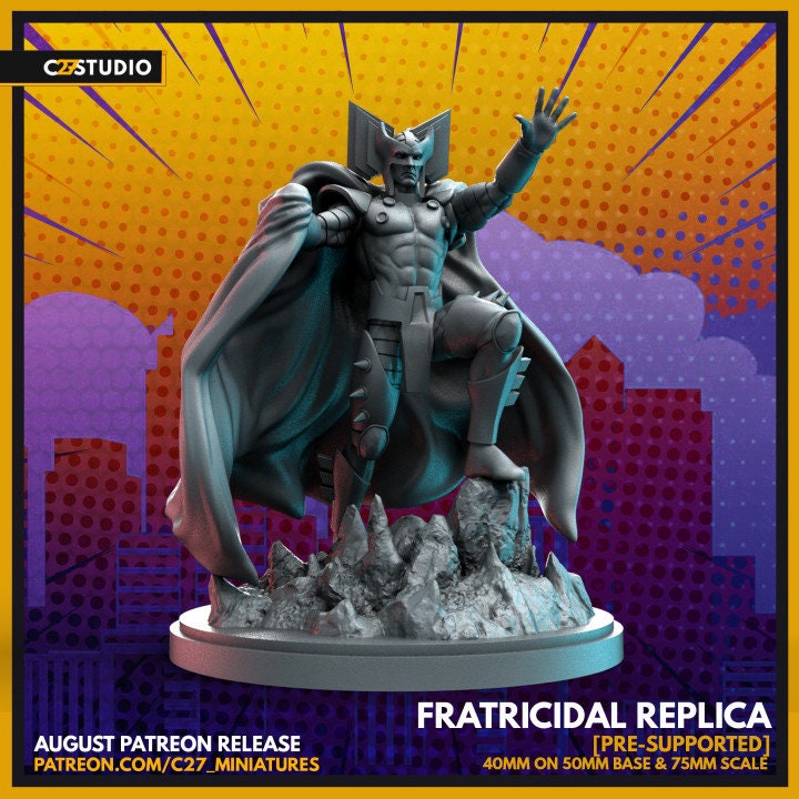 Stryfe / Fratricidal Replica 40mm miniature (sculpted by C27 collectibles) (Crisis Protocol Proxy/Alternative)