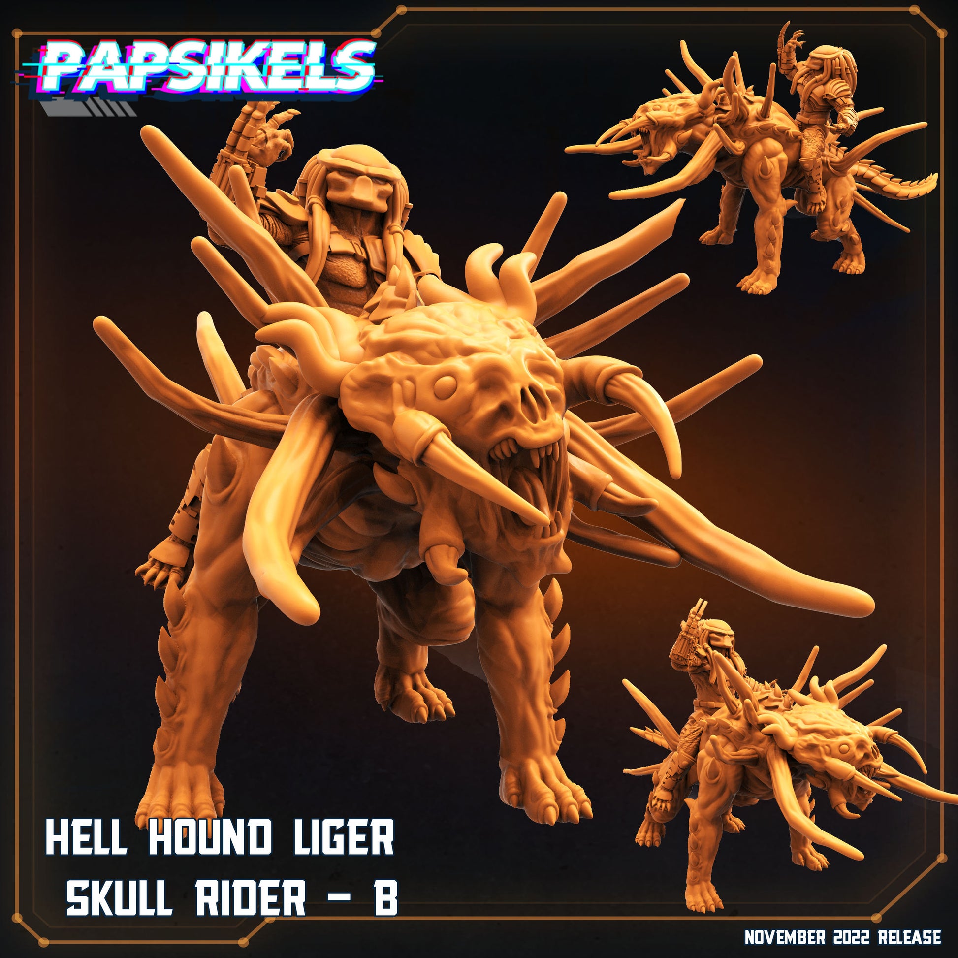 Hell Hound Liger Skull Rider B - Predator Fan Art (sculpted by Papsikels)