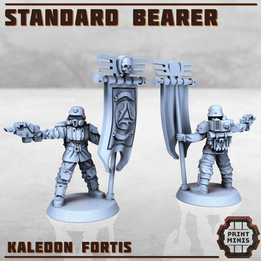 Kaledon Fortis Troops - Standard Bearer (by Print Minis)