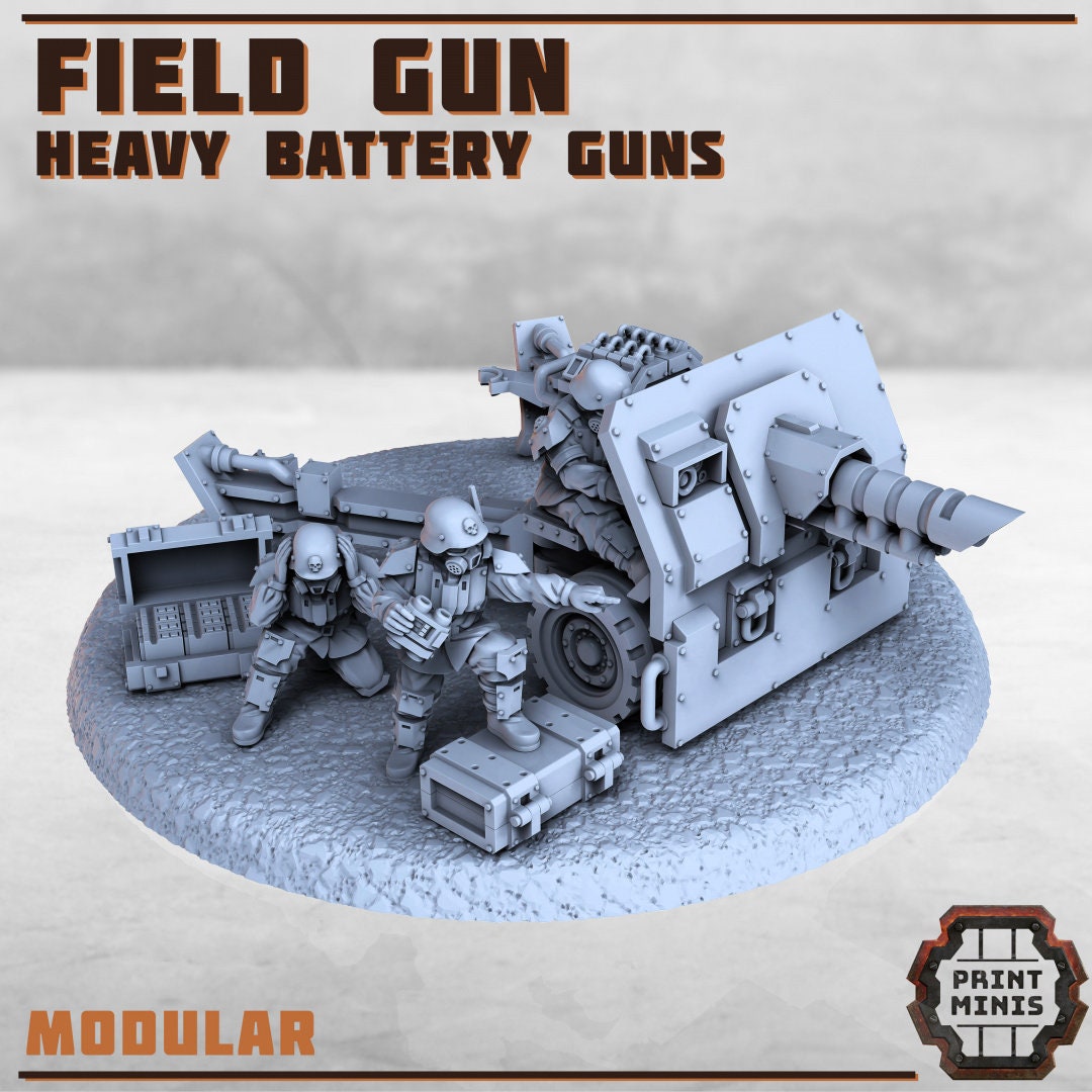 Heavy Battery Guns Kit - Kaledon Fortis (modular) (sculpted by Print Minis)