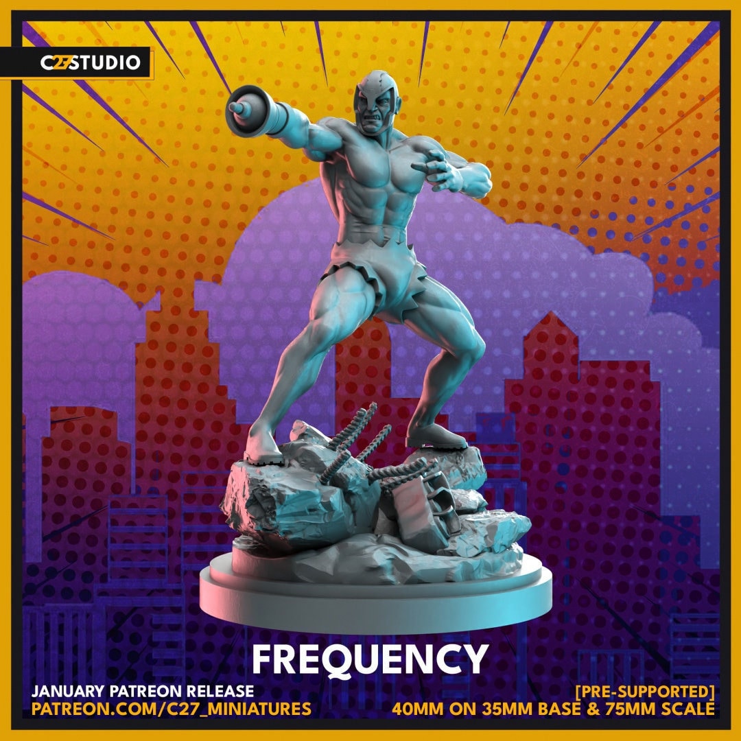 Klaw / Frequency 40mm miniature (sculpted by C27 collectibles) (Crisis Protocol Proxy/Alternative)