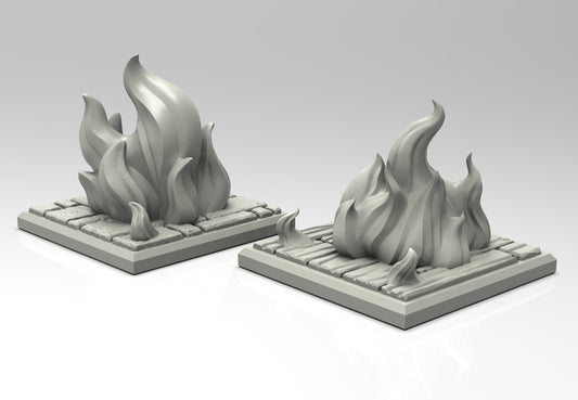 Fire Tokens x 2 (sculpted by Adaevy Creations)