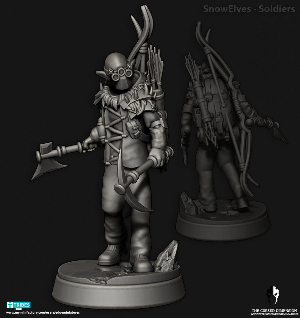 Snow Elves - Soldiers - Space Elves - Set of 12 (Sculpted by Edge Miniatures)