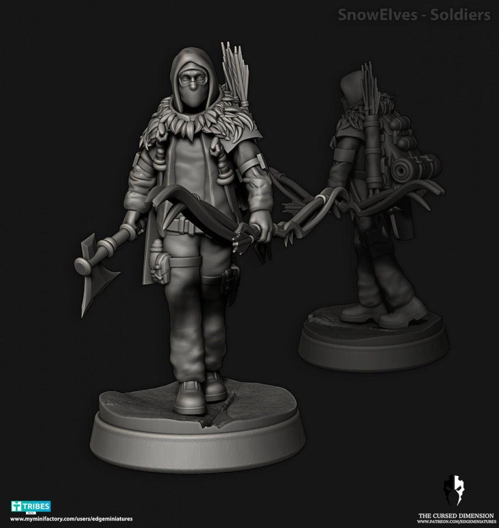 Snow Elves - Soldiers - Space Elves - Set of 12 (Sculpted by Edge Miniatures)