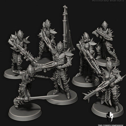 Armoured Warriors - Cursed Elves - Set of 7 (Sculpted by Edge Miniatures)