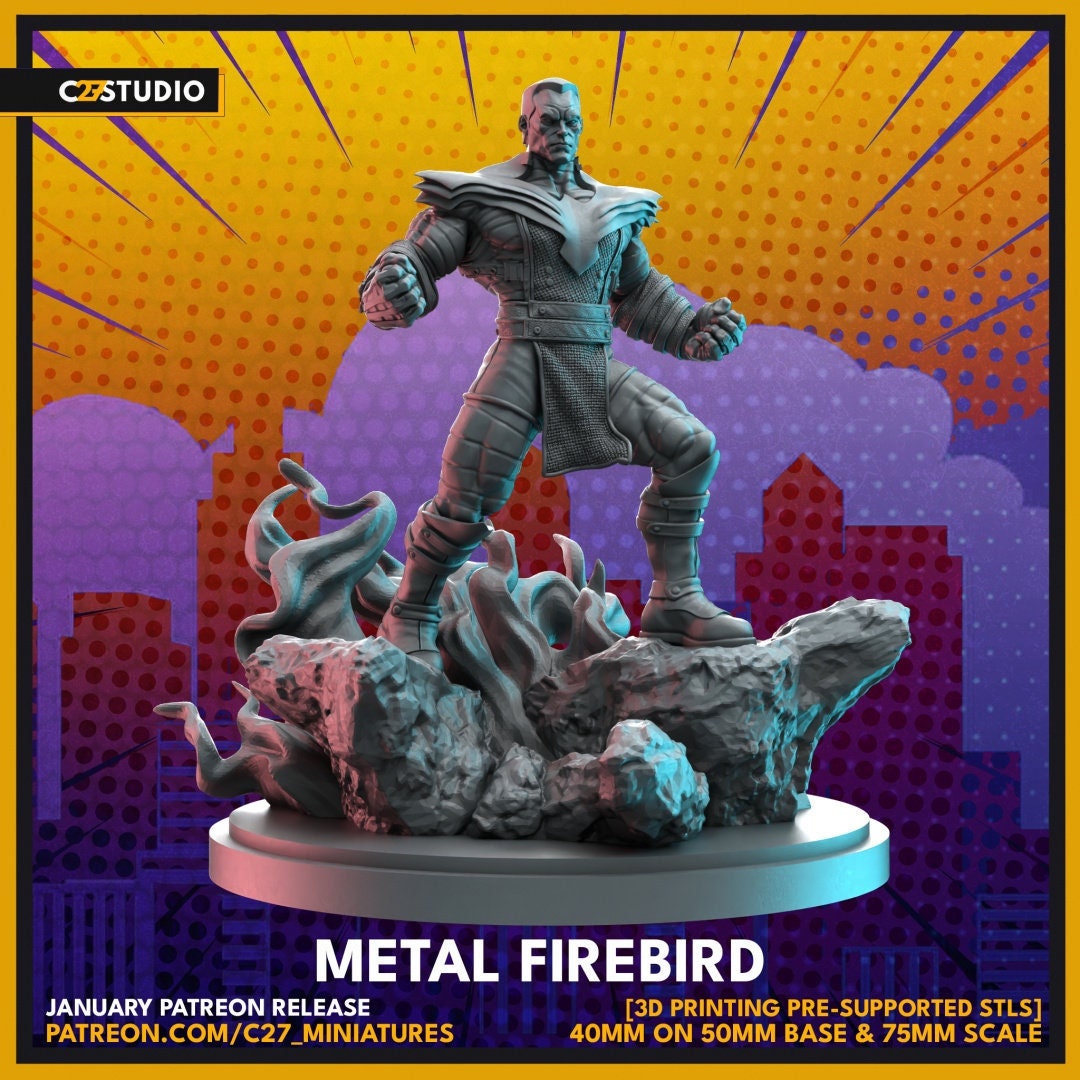 Phoenix Five Colossus / Metal Firebird 40mm miniature (sculpted by C27 collectibles) (Crisis Protocol Proxy/Alternative)