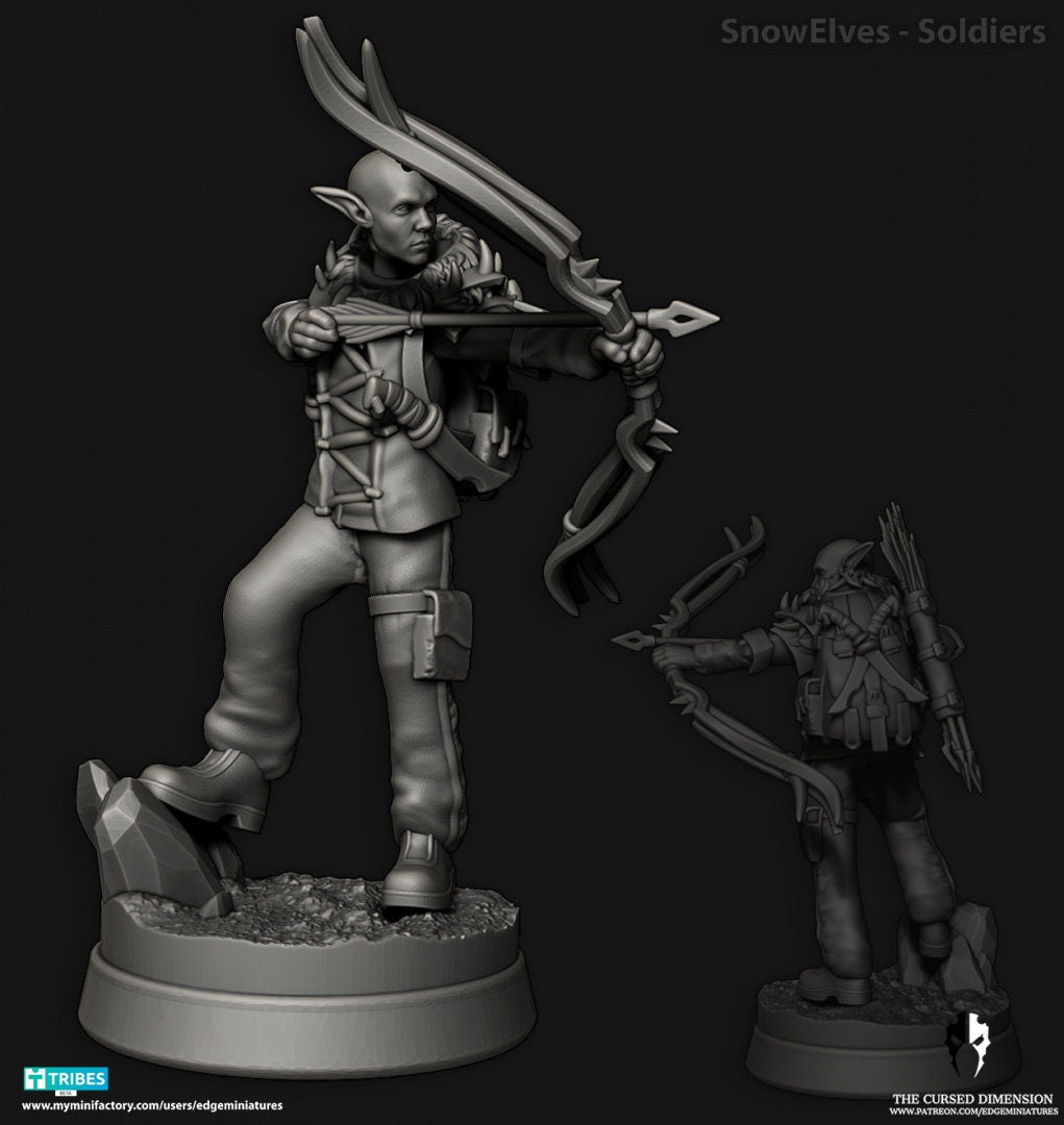 Snow Elves - Soldiers - Space Elves - Set of 12 (Sculpted by Edge Miniatures)
