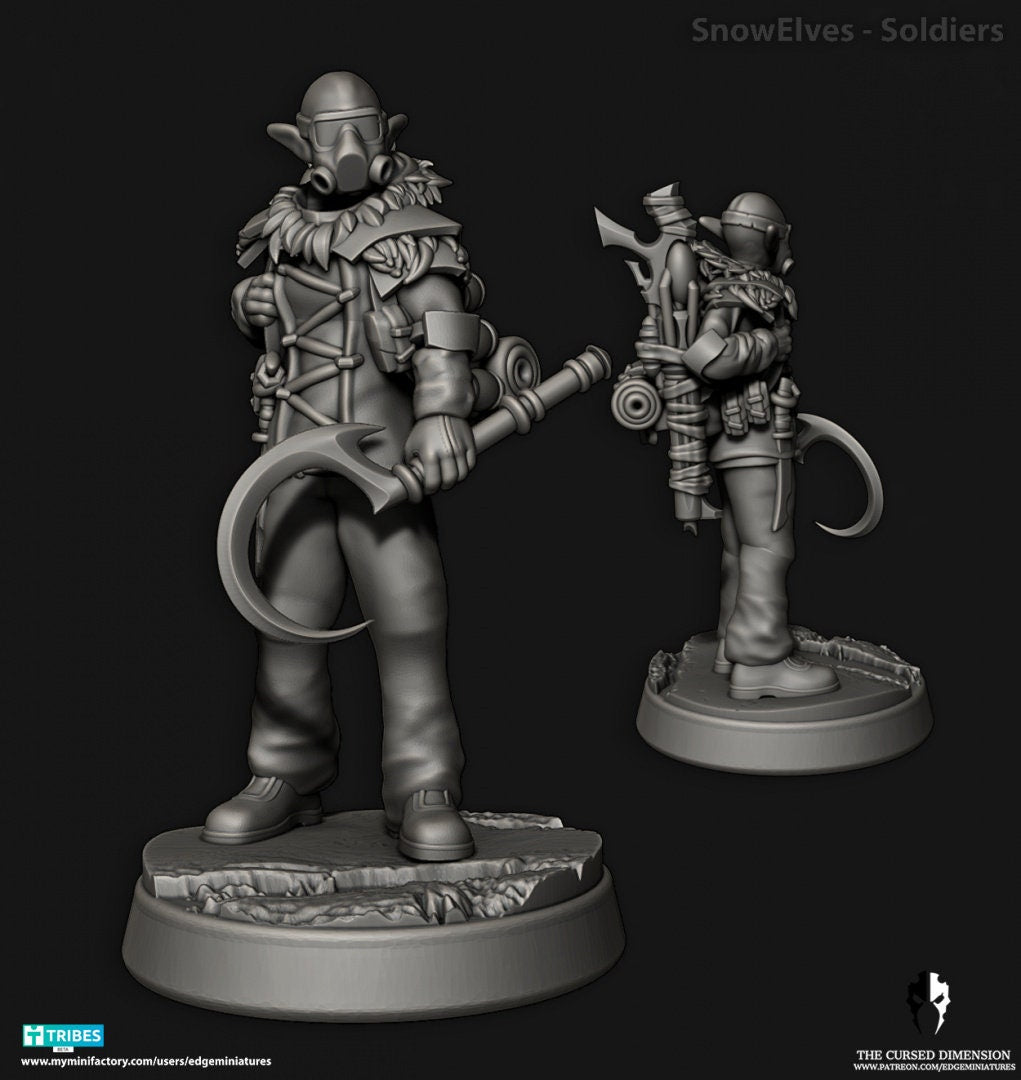 Snow Elves - Soldiers - Space Elves - Set of 12 (Sculpted by Edge Miniatures)