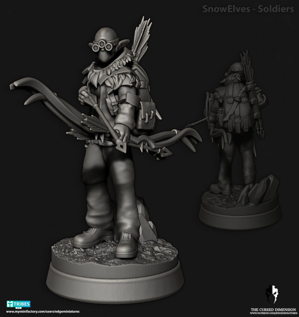 Snow Elves - Soldiers - Space Elves - Set of 12 (Sculpted by Edge Miniatures)