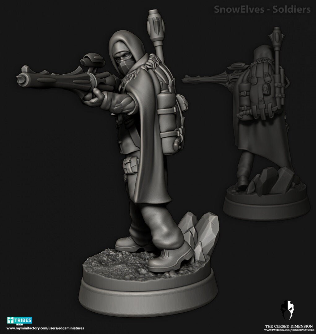 Snow Elves - Soldiers - Space Elves - Set of 12 (Sculpted by Edge Miniatures)