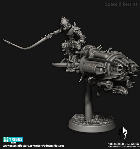 Space Bikers 01 - Cursed Elves (Sculpted by Edge Miniatures)