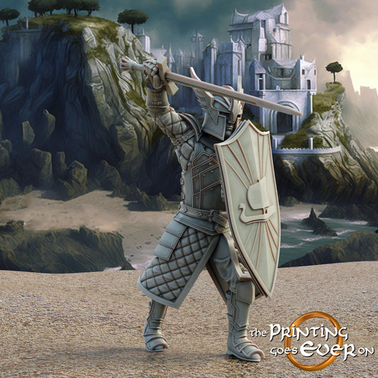 Swan Knight on Foot - Pose C (sculpted by Print Goes Ever On)