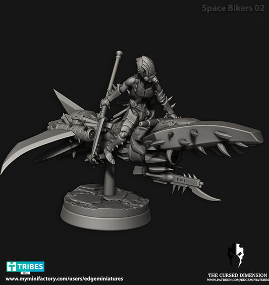 Space Bikers 02 - Cursed Elves (Sculpted by Edge Miniatures)