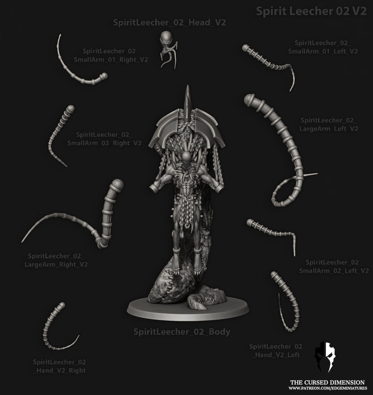 Spirit Leecher 02 v2 - Cursed Elves (Sculpted by Edge Miniatures)
