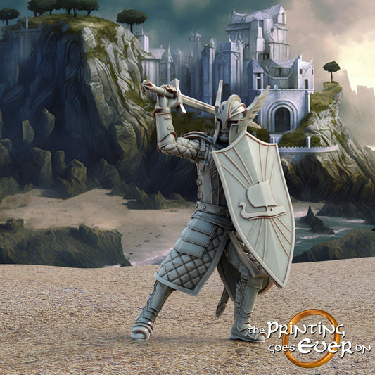 Swan Knight on Foot - Pose B (sculpted by Print Goes Ever On)